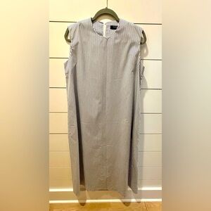 Caara blue and white striped sleeveless dress. Ankle length. Size small.